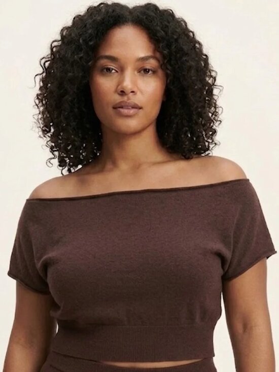 Universal Thread Tops - Universal Thread Brown Off Shoulder Crop Top Sizes Available XXL NWT